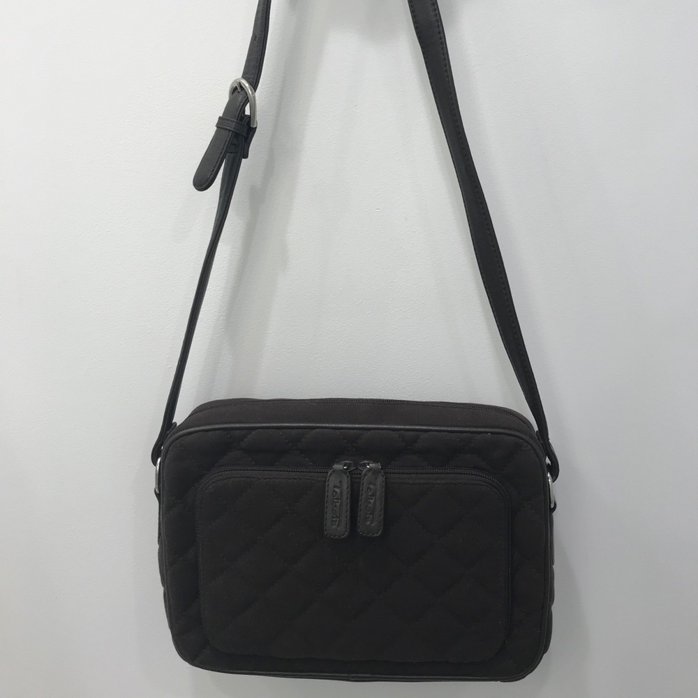 Talbots chocolate brown quilted purse